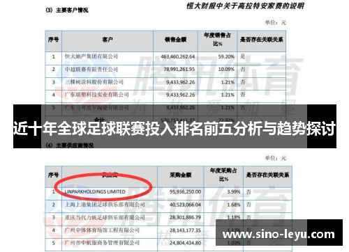 近十年全球足球联赛投入排名前五分析与趋势探讨 近十年全球足球联赛投入排名前五分析与趋势探讨